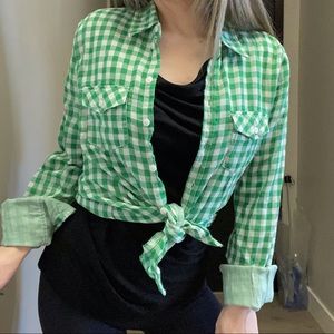 H.M Green plaid shirt